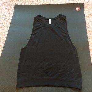 Lululemon Black Muscle Mesh Hot Yoga Running Tank